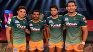 Nitesh Kumar (3rd from left to right) also plays as the Services' right corner.